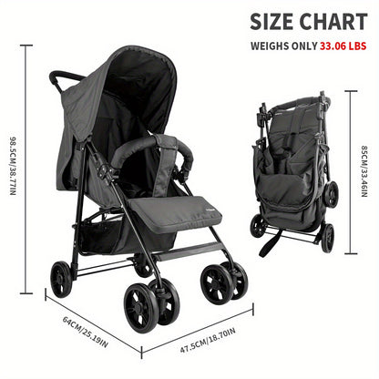 2-In-1 Stroller - Baby Products, Lightweight Folding Stroller for Easy Traveling, with Extra Large Sun Canopy, Extra Large Storage Space, Ergonomic Handlebar | Newborn Essentials, Specialized Stroller, Great for Outdoor Trave
