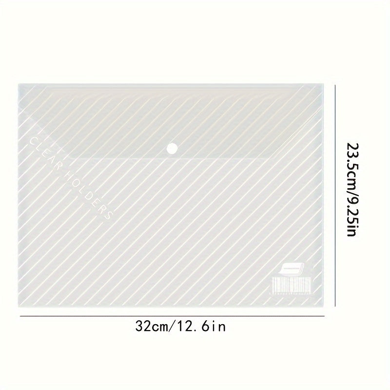 [Colorful Folding File Bags] 5/20/40/60/70/80/90pcs Classic Transparent Colorful Folding File Bags, A4, PP Plastic, for Students, School Supplies