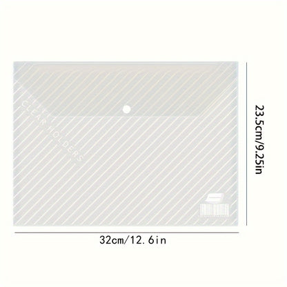 [Colorful Folding File Bags] 5/20/40/60/70/80/90pcs Classic Transparent Colorful Folding File Bags, A4, PP Plastic, for Students, School Supplies