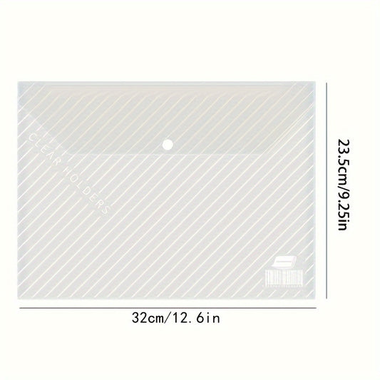 [Colorful Folding File Bags] 5/20/40/60/70/80/90pcs Classic Transparent Colorful Folding File Bags, A4, PP Plastic, for Students, School Supplies