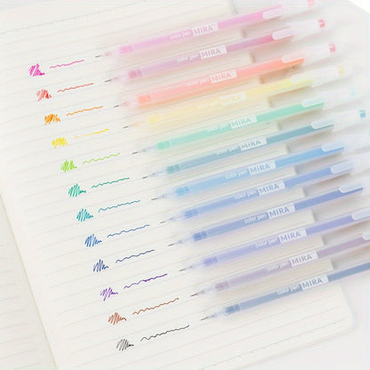 12pcs 12pcs Color Gel Pen Set Kawaii Blue 0.5Mm Ballpoint Pen for Journal Cute School Supplies Stationery Office Accessories