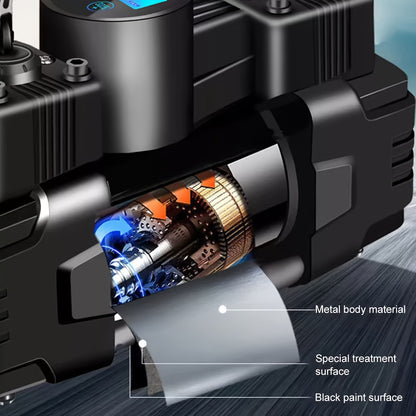 12V 150 PSI Air Compressor Tire Inflator Portable Powerful Dual Cylinder Air Pump, Used For Car Tires, Car Accessories, Automatic Tire Pump, With LED Digital Pressure Gauge, LED Light, Suitable For SUV, Truck, Car, Bicycle, B