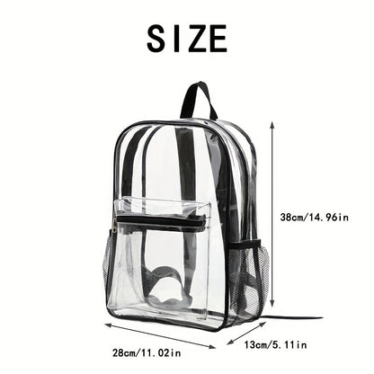 PVC Transparent Large Capacity Backpack, Clear Durable Lightweight School Backpack, Fashion Fancy Commuter Bag