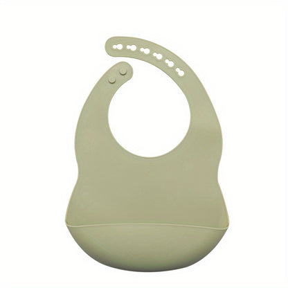 1pc Adjustable Silicone Bib for Babies - Soft, Easy to Clean, and Perfect for Mealtime - Great Gift for Holidays