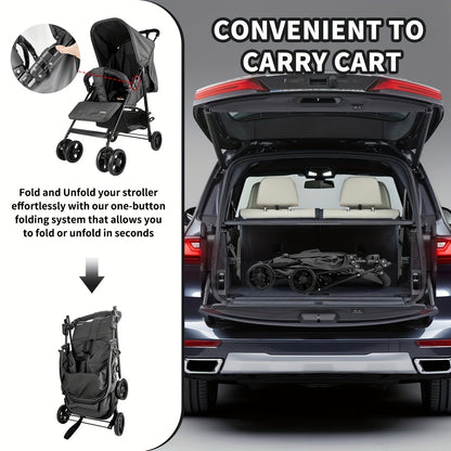 2-In-1 Stroller - Baby Products, Lightweight Folding Stroller for Easy Traveling, with Extra Large Sun Canopy, Extra Large Storage Space, Ergonomic Handlebar | Newborn Essentials, Specialized Stroller, Great for Outdoor Trave