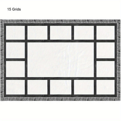 Personalized Sublimation Throw Blanket - Customizable 9/15/20 Panels, 40x60 Inches - Perfect Gift for Christmas, Halloween, Thanksgiving Day