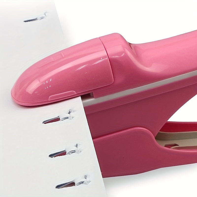 7-Sheet Capacity Handheld Manual Stapleless Stapler - Portable, Safe, and Easy Paper Binding Solution for Business, School, and Home Use - Compact, Lightweight, and Ergonomic Design