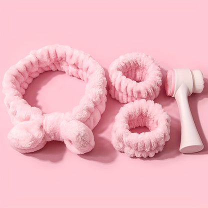 4pcs/set Face Skin Care & Beauty Tool Face Cleaning Brush Spa Headband Face Wash Wristband For Women Makeup Prevent Liquids From Spilling