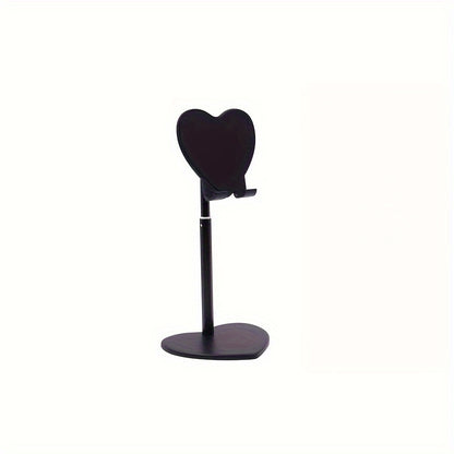 Adjustable Phone Stand, 1 Pack, Heart-Shaped Multi-Function Desktop Mobile Holder for Streaming and Video Calls, Durable Other Material, Gift for Family and Friends