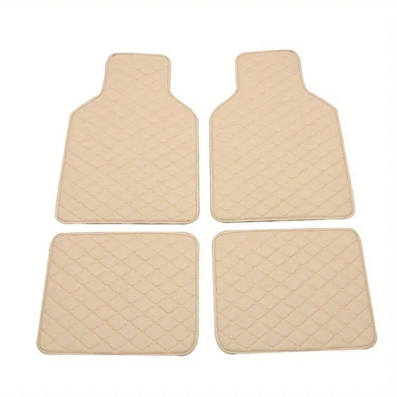 4pcs Universal Waterproof Car Floor Mats - Front & Rear - PU Leather Car Carpet Accessories - Interior Upgrade Car Accessories