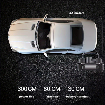 12V 150 PSI Air Compressor Tire Inflator Portable Powerful Dual Cylinder Air Pump, Used For Car Tires, Car Accessories, Automatic Tire Pump, With LED Digital Pressure Gauge, LED Light, Suitable For SUV, Truck, Car, Bicycle, B