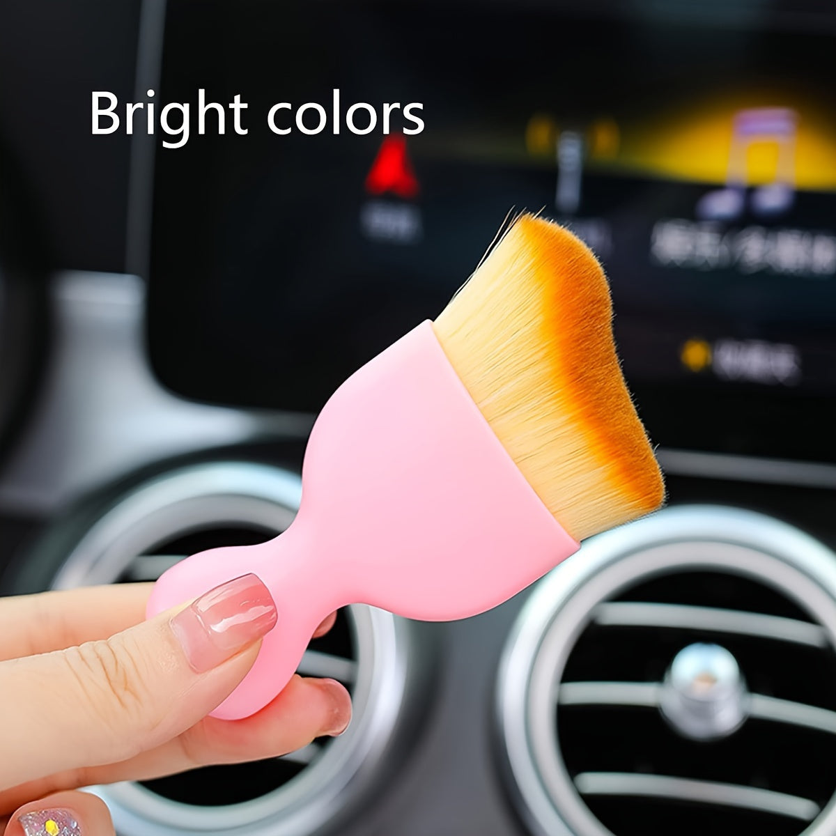 1pc Car Interior Cleaning Brush, Compact Soft Bristle Brush, Car Seat Center Console Gap Interior Dust Removal Artifact, Car Interior Air Conditioner Air Outlet Cleaning Brush, Car Accessories, Men Gift