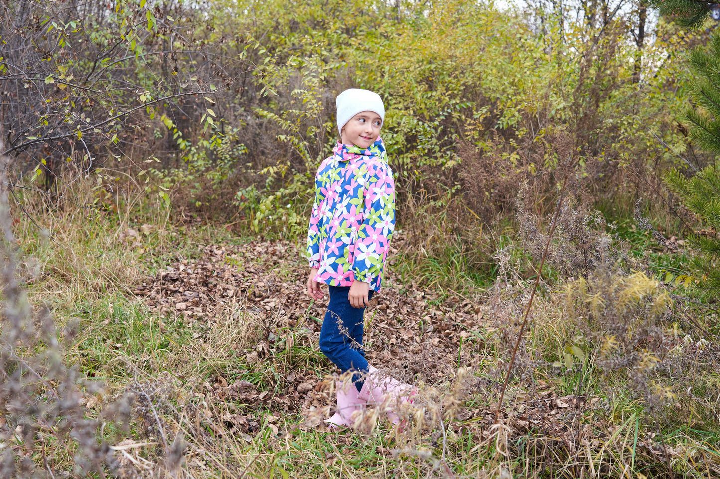 Vibrant Gradient Rain Jacket for Kids - Waterproof, Lightweight, Fleece Lined, Hooded, Windbreaker Coat with Removable Hood for Girls - Perfect for Outdoor Play and School Days