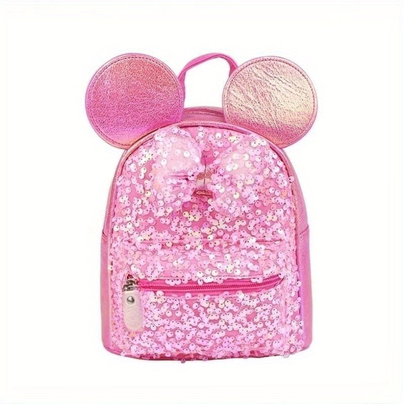 1pc Colorful Sequin Bow Backpack - Attractive Cute Backpack for Gift, Ideal Choice for School, Travel, and Daily Use
