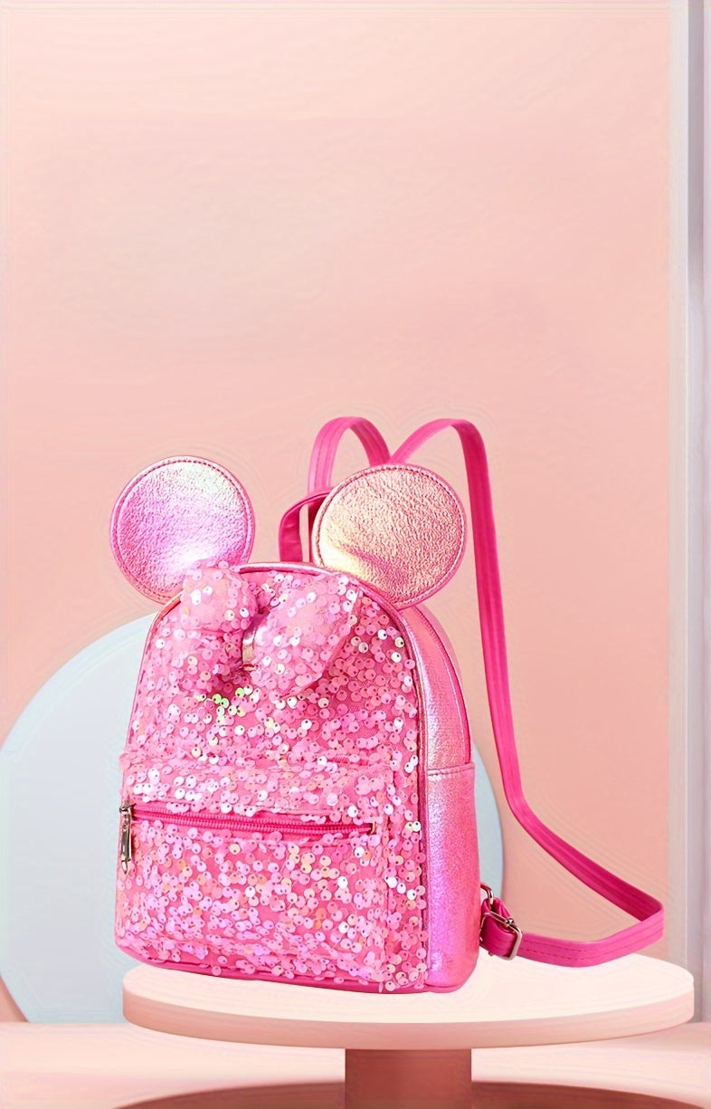 1pc Colorful Sequin Bow Backpack - Attractive Cute Backpack for Gift, Ideal Choice for School, Travel, and Daily Use