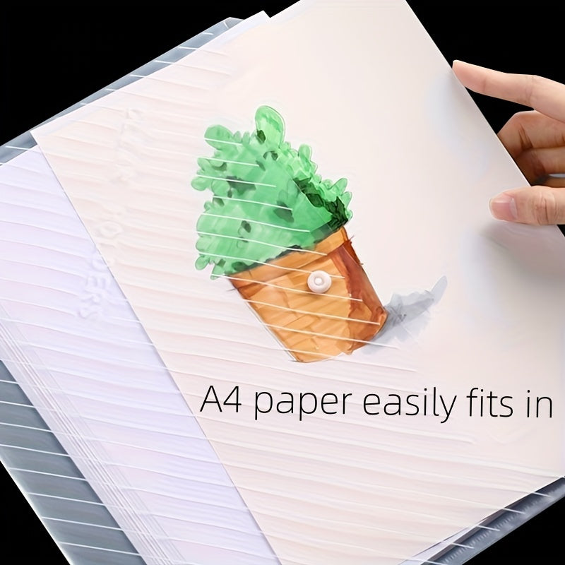 [Colorful Folding File Bags] 5/20/40/60/70/80/90pcs Classic Transparent Colorful Folding File Bags, A4, PP Plastic, for Students, School Supplies