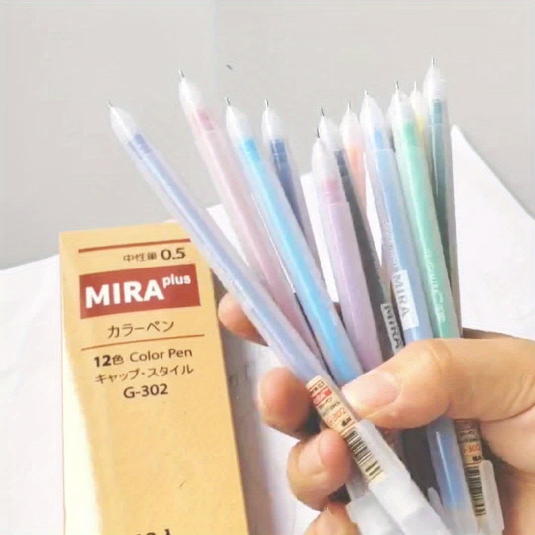 12pcs 12pcs Color Gel Pen Set Kawaii Blue 0.5Mm Ballpoint Pen for Journal Cute School Supplies Stationery Office Accessories