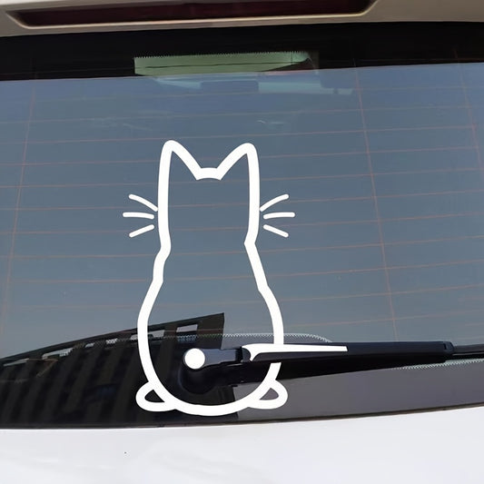Adorable Cat Rice Rain Scraper Personality Stickers Decorate Home Toilet Doors And Windows Indoor And Outdoor Electric Vehicles RV Funny Refrigerator Stickers Car Stickers