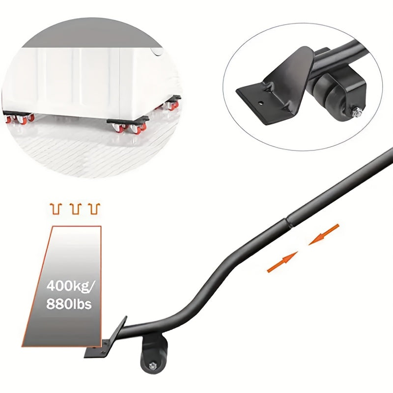 Heavy-Duty Furniture Moving Tools Set - 1000lb Capacity, Easy Glide and Lift Sofa and Appliances, Reinforced Durable Sliders for Hardwood, Laminate, Concrete - Includes Lever Handle
