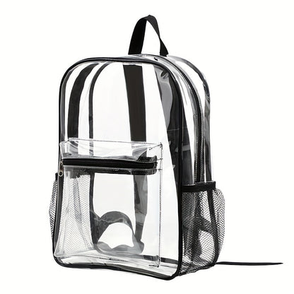 PVC Transparent Large Capacity Backpack, Clear Durable Lightweight School Backpack, Fashion Fancy Commuter Bag
