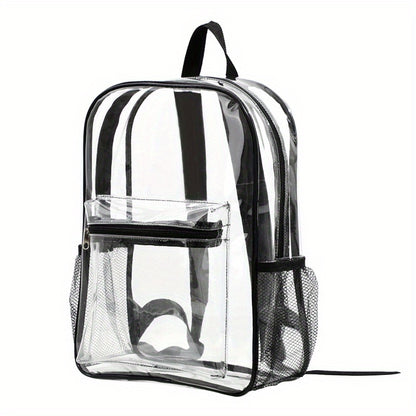 PVC Transparent Large Capacity Backpack, Clear Durable Lightweight School Backpack, Fashion Fancy Commuter Bag