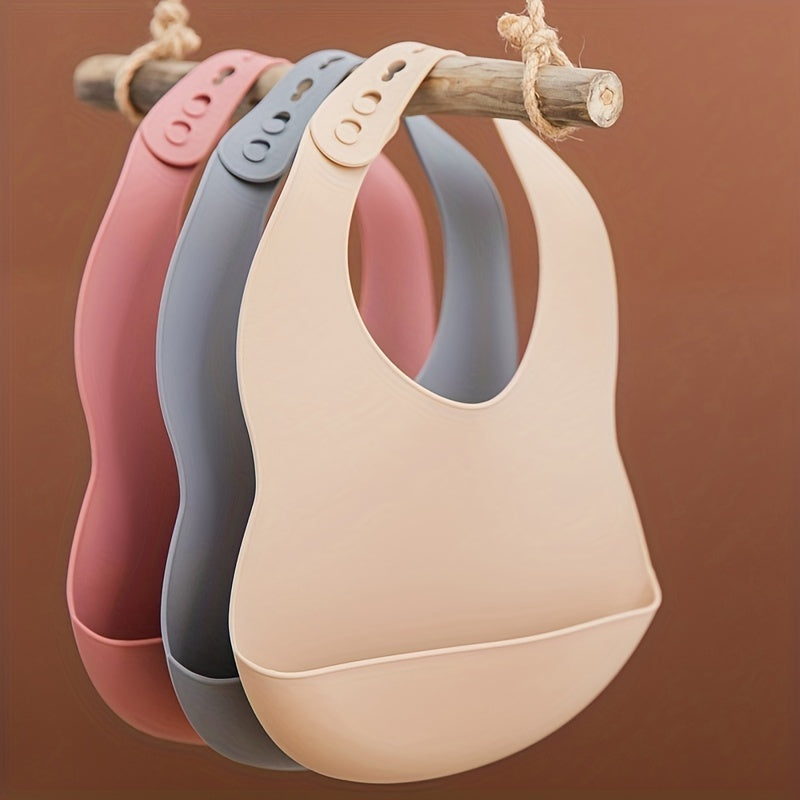 1pc Adjustable Silicone Bib for Babies - Soft, Easy to Clean, and Perfect for Mealtime - Great Gift for Holidays