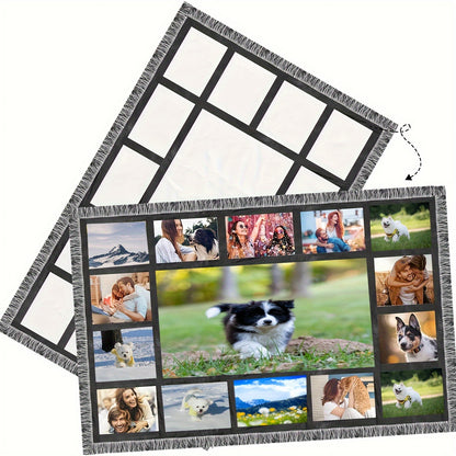 Personalized Sublimation Throw Blanket - Customizable 9/15/20 Panels, 40x60 Inches - Perfect Gift for Christmas, Halloween, Thanksgiving Day