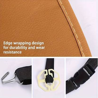 [Deluxe Car Organizer Kit] Premium Quality Deluxe Car Back Seat Organizer Kit | Foldable Dining Table, Kick Mats, Cup Holder, Tissue Box, Laptop Tray, Car Eating Tray & Umbrella Holder - Easy Install, Space-Saving for Family