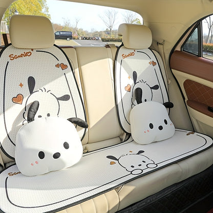 11pc [Sanrio Authorized] Pacha Dog Summer Car Seat Cushion, Car Breathable And Anti-slip Seat Cushion, Cartoon Seat Cover, Car Accessories