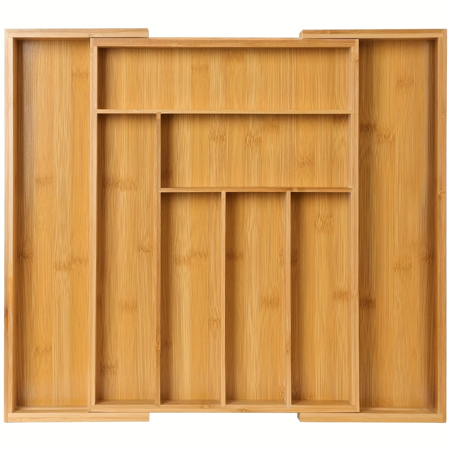 1pc Adjustable Bamboo Drawer Organizer For Utensils And Silverware - Expandable Cutlery Tray For Kitchen, Bedroom, And Living Room - Easy To Clean And Stylish Storage Solution