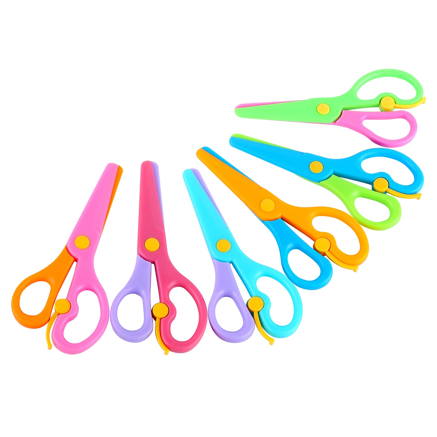 6pcs/2pcs/1pc Cute Colorful Labor-saving Safety Scissors For Students DIY Paper Cutting, School Stationery