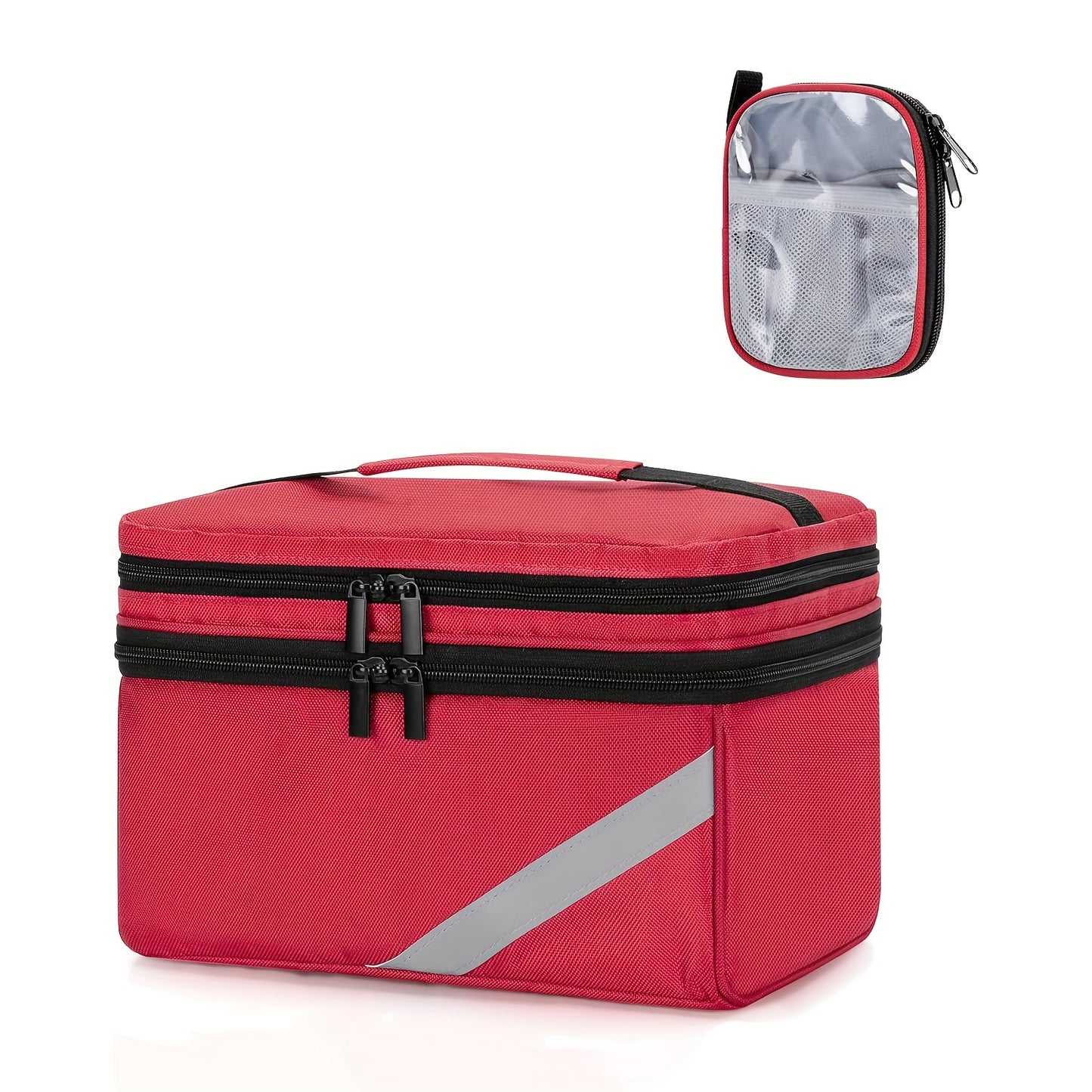 Durable & Compact Polyester Medicine Storage Bag Organizer, Portable - Empty Pill Bottle Pouch for Home, Office, School, Outdoor Travel