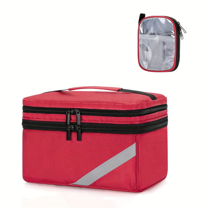 Durable & Compact Polyester Medicine Storage Bag Organizer, Portable - Empty Pill Bottle Pouch for Home, Office, School, Outdoor Travel