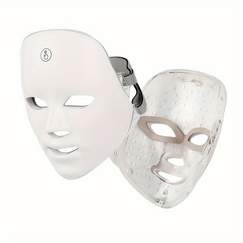 7-Color LED Facial Mask For Home Beauty Device, One-Button Operation With Adjustable Colors, Skin Care Device For Home Use