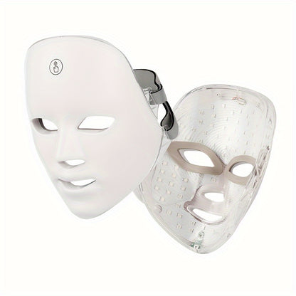 7-Color LED Facial Mask For Home Beauty Device, One-Button Operation With Adjustable Colors, Skin Care Device For Home Use