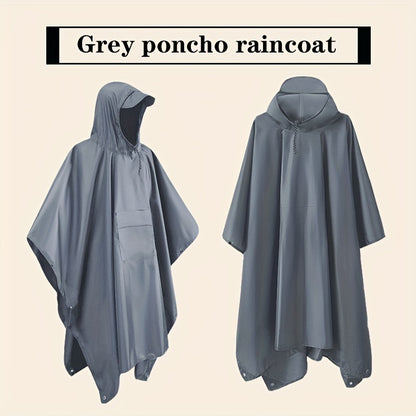 3-in-1 Solid Color Outdoor Labor Protection One-piece Cycling Rain Jacket Rain Poncho