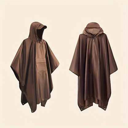 3-in-1 Solid Color Outdoor Labor Protection One-piece Cycling Rain Jacket Rain Poncho