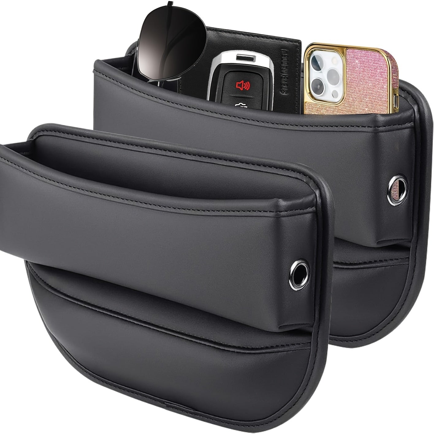 1pc/2pcs/4pcs Of Black Car Accessories Car Seat Gap Filling Organizer And Storage Car SUV Parts Truck Filling Gap Between Seat And Console To Prevent Items From Falling Off Christmas Gift