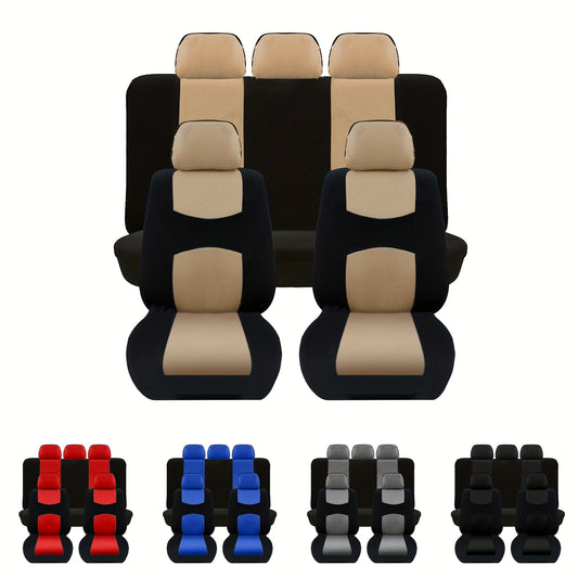 [Fast Arrival] 5-Seat Universal Full Set Car Seat Cover Protector - Premium Waterproof Car Accessories for Easy Cleaning and Long-Lasting Protection - Durable, Breathable, and Adjustable Design