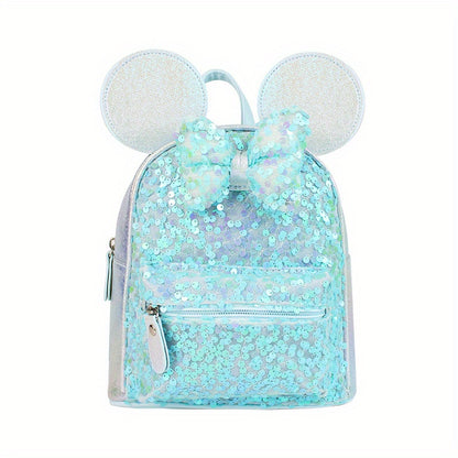 1pc Colorful Sequin Bow Backpack - Attractive Cute Backpack for Gift, Ideal Choice for School, Travel, and Daily Use