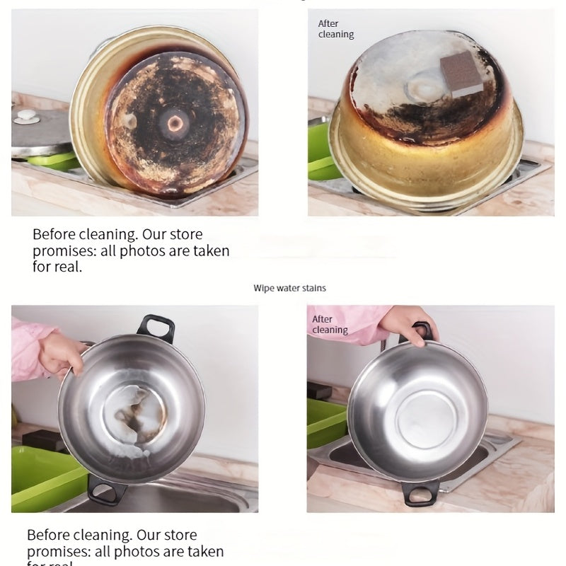 1/3/6/9pcs, Emery Magic Wipe, Pot Bottom Cleaning Descaling Sponge, Pot Sponge Brush, Iron Rust Removal Sponge, Dishwashing Sponge Block, Scouring Pads, Power Decontamination, Cleaning Supplies, Cleaning Tool, Back To School