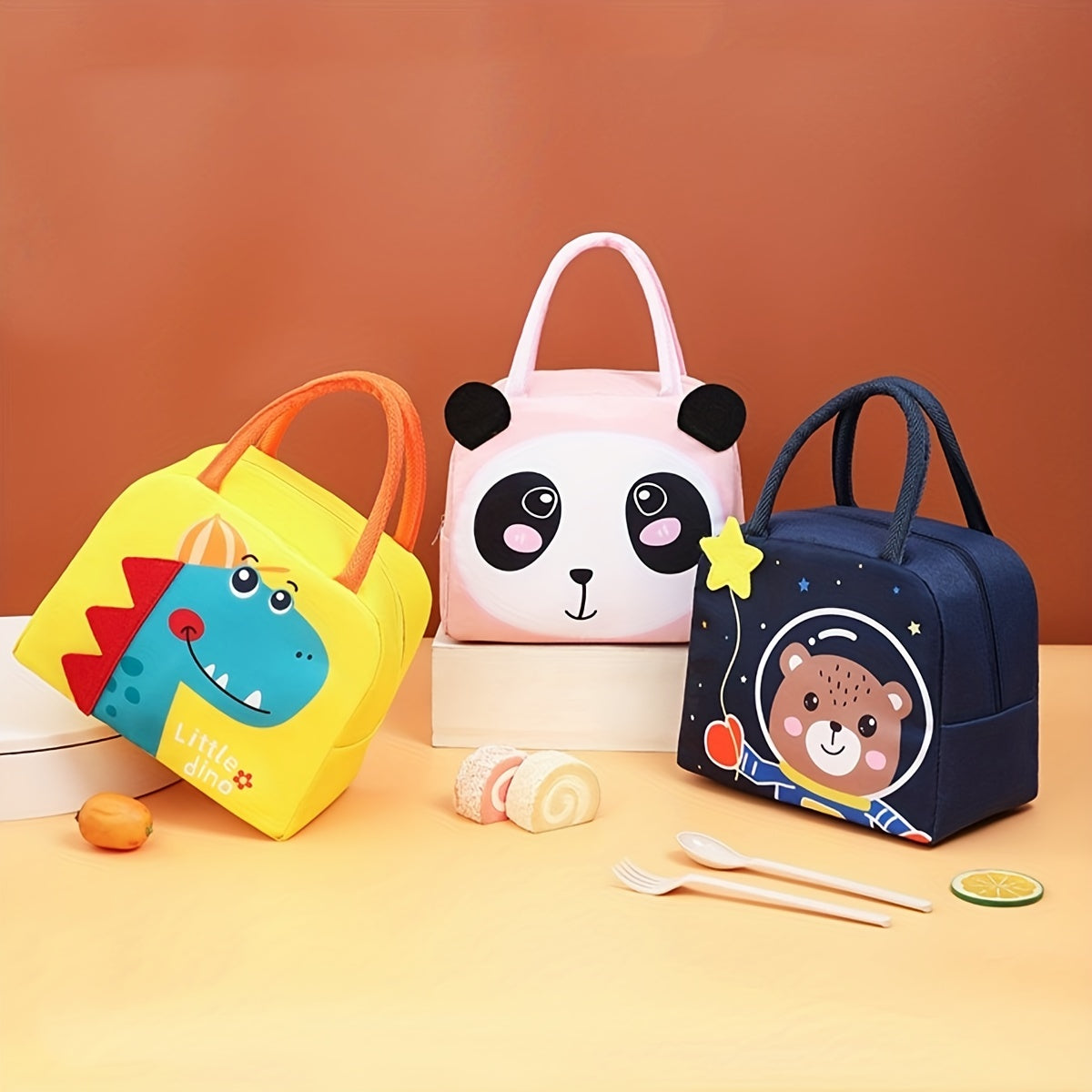 3D Insulated Cute Cartoon Lunch Bag - Perfect For School, Office, And Outdoor Camping