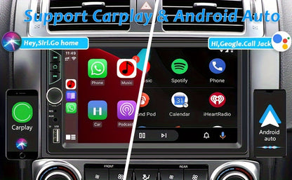 7 Inch Double Din Car Stereo Android Auto Carplay Car Radio HD Touch Screen Car Video Player With Rear View Camera Mirror Link Voice Control GPS Navigation FM/USB/TF/AUX Input, Car Accessories