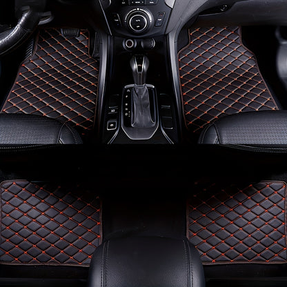 4pcs Universal Waterproof Car Floor Mats - Front & Rear - PU Leather Car Carpet Accessories - Interior Upgrade Car Accessories