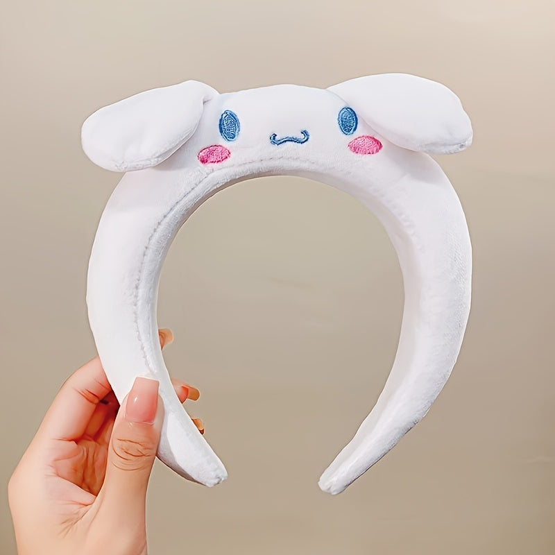 1pc Lovely Cartoon Character Decorative Head Band Cute Plush Non Slip Hair Hoop Suitable For Face Washing Skin Care Make Up