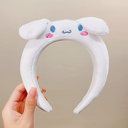 1pc Lovely Cartoon Character Decorative Head Band Cute Plush Non Slip Hair Hoop Suitable For Face Washing Skin Care Make Up