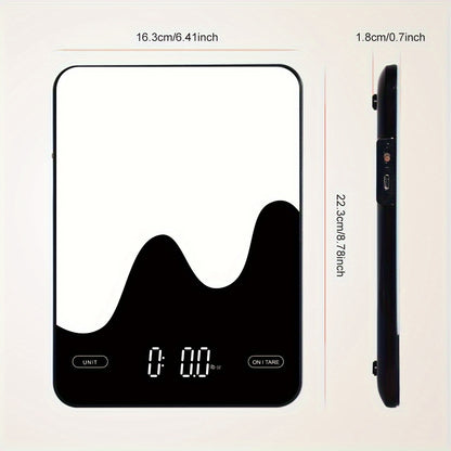 1pc Smart Digital Food Scale with Nutritional Calculator - USB Rechargeable, Grams & Ounces, Ideal for Weight Loss, Keto, Macro, Calorie Tracking, Baking & Meal Prep, 0.1oz/22lb, Diet Management Tool | Modern Kitchen Scale |