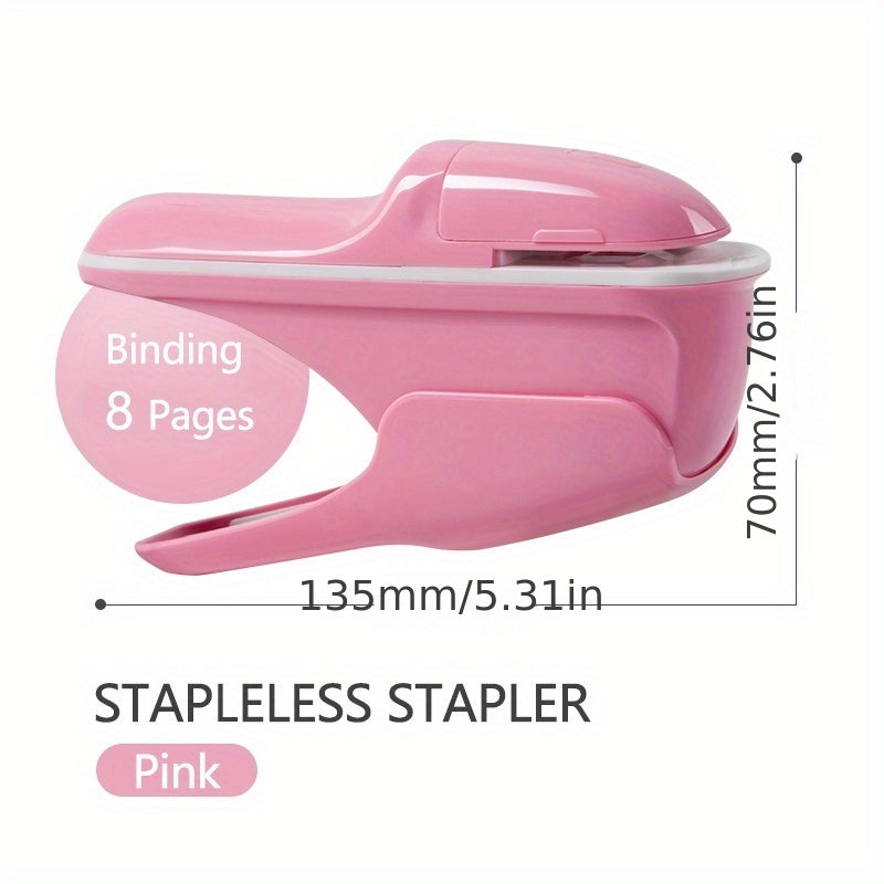 7-Sheet Capacity Handheld Manual Stapleless Stapler - Portable, Safe, and Easy Paper Binding Solution for Business, School, and Home Use - Compact, Lightweight, and Ergonomic Design