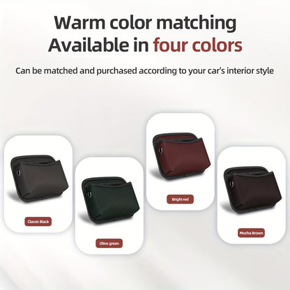 PU Leather Car Side Pocket Organizer - Universal Cell Phone and Sunglasses Holder for Car Seat Gap, Door, Window, Console - Car Accessories Storage Pouch