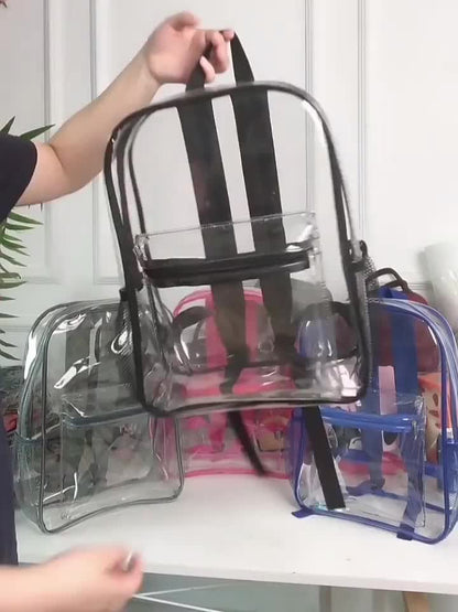 PVC Transparent Large Capacity Backpack, Clear Durable Lightweight School Backpack, Fashion Fancy Commuter Bag